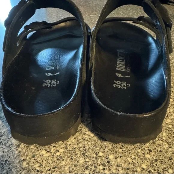 Birkenstock Arizona All Leather Black Sz 36 - Picture 3 of 5